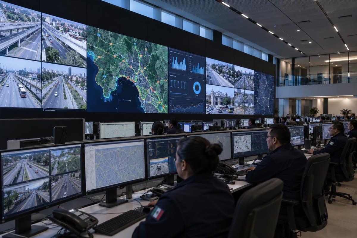 Videowall LED modular permanente en un centro de control y monitoreo